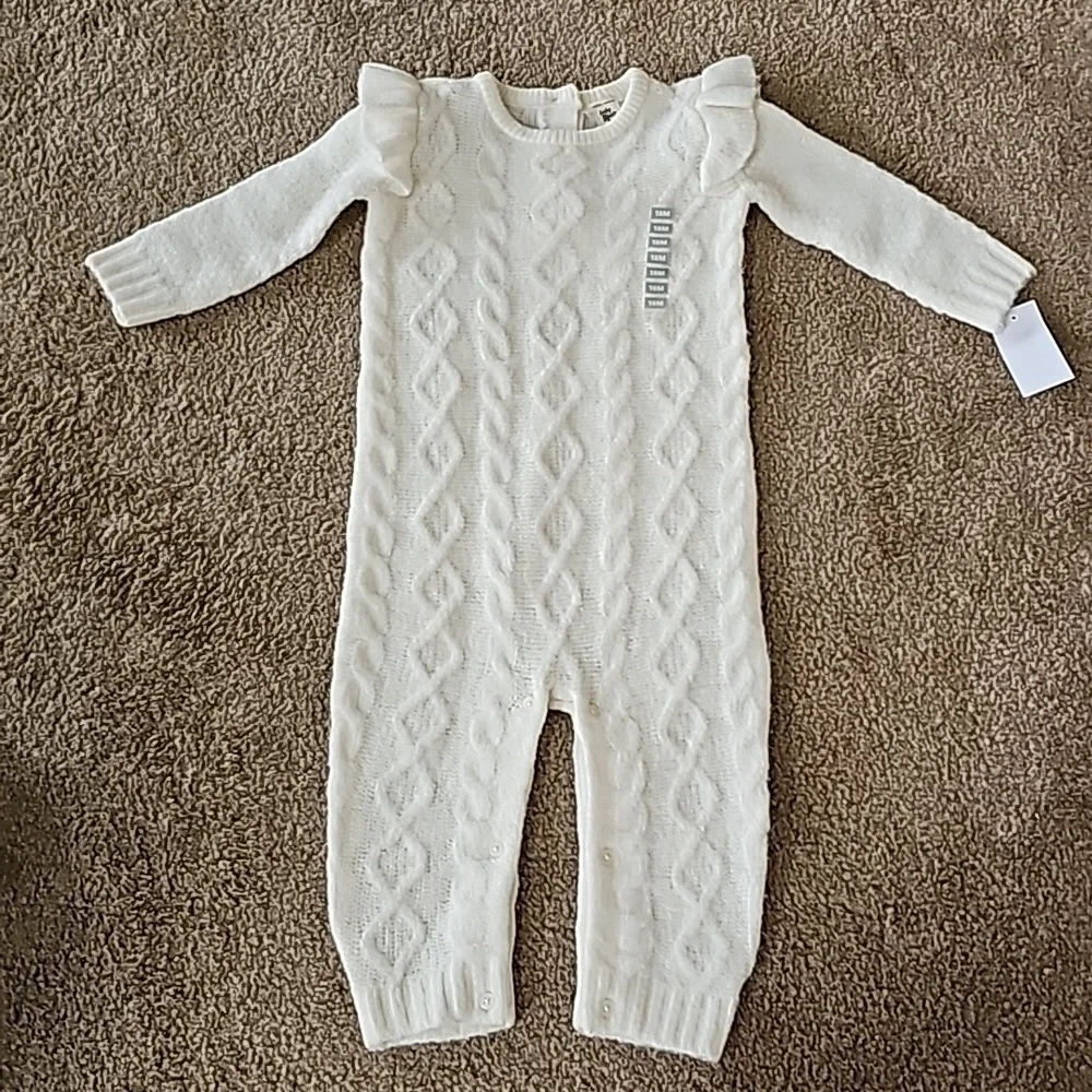 Oshkosh B'gosh Ivory Cable Knit One Piece Sweater 18 Months NEW